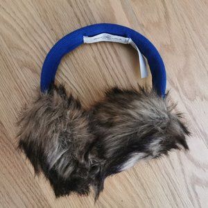 Abercrombie & Finch Blue and Tan Furry Cozy Ear Warmers